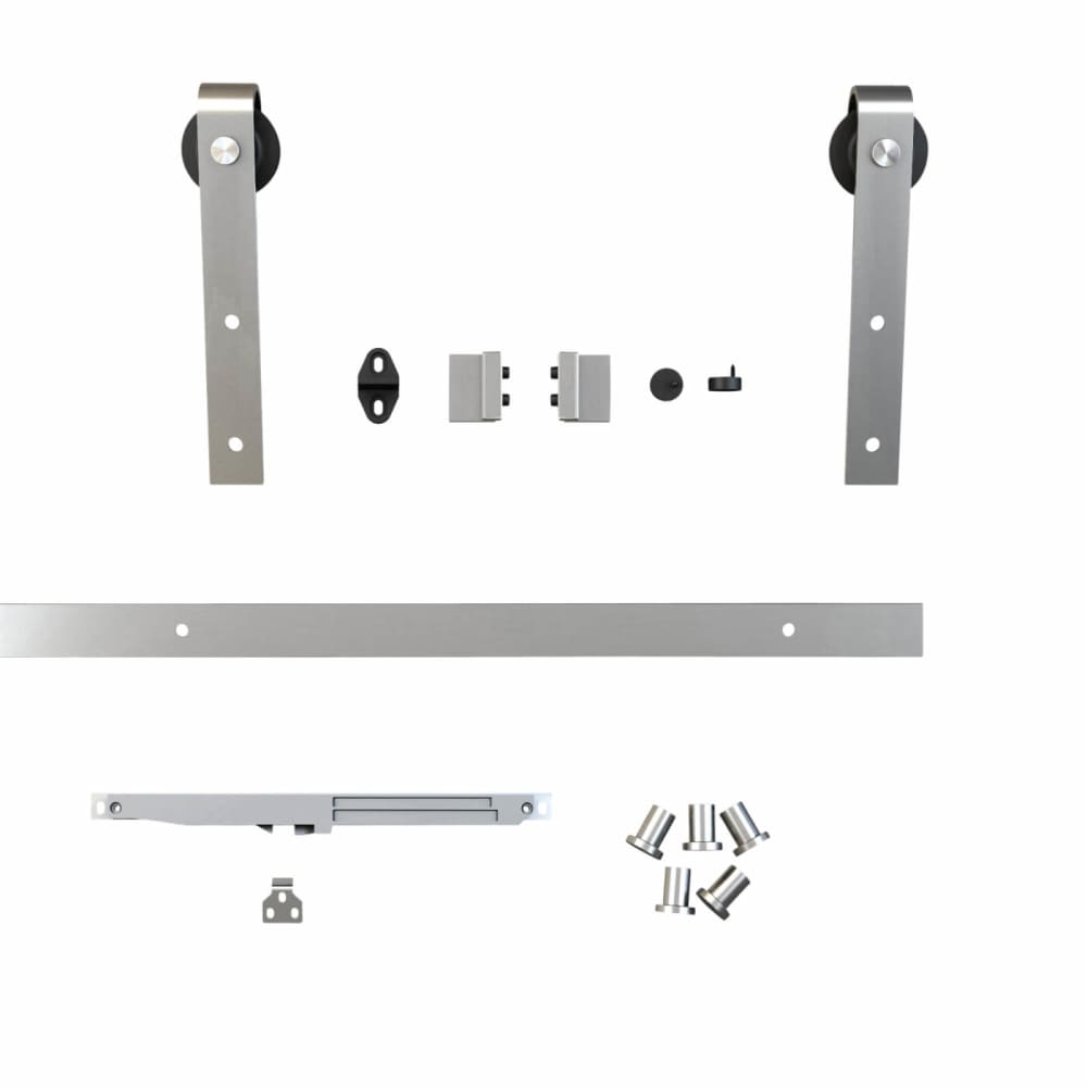 Barrierslide Barn Strap Sliding Door Gear Kit - 2000mm Track - 150kg Max Door - Stainless Steel