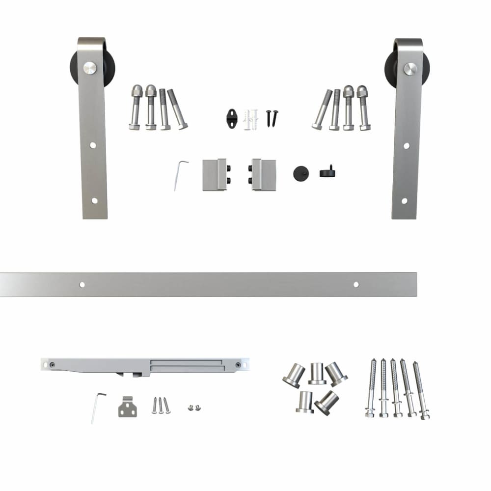 Barrierslide Barn Strap Sliding Door Gear Kit - 2000mm Track - 150kg Max Door - Stainless Steel