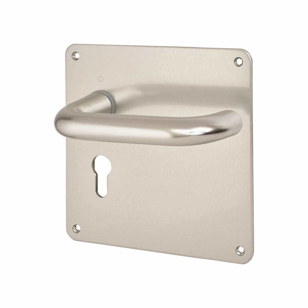 Altro 20mm Return to Door Lock Door Handle - Euro - 160 x 160mm - Satin Aluminium