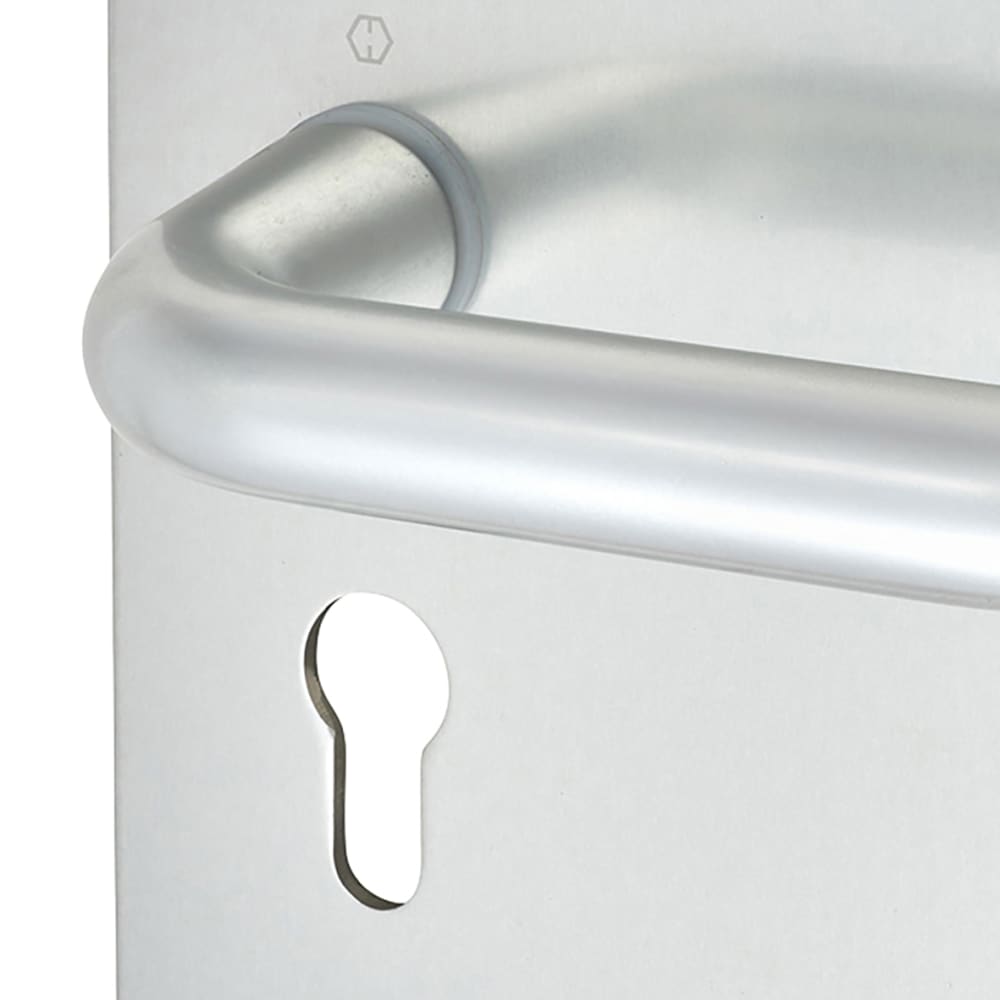 Altro 20mm Return to Door Lock Door Handle - Euro - 160 x 160mm - Satin Aluminium