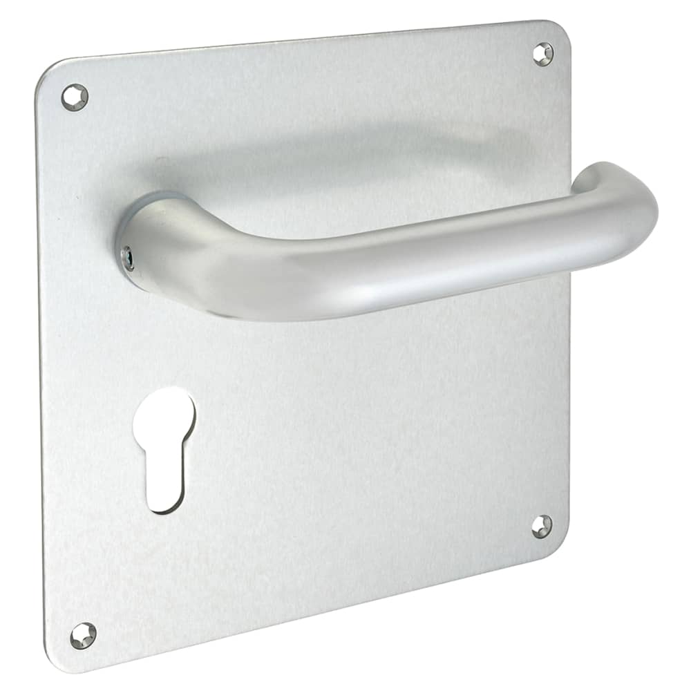 Altro 20mm Return to Door Lock Door Handle - Euro - 160 x 160mm - Satin Aluminium