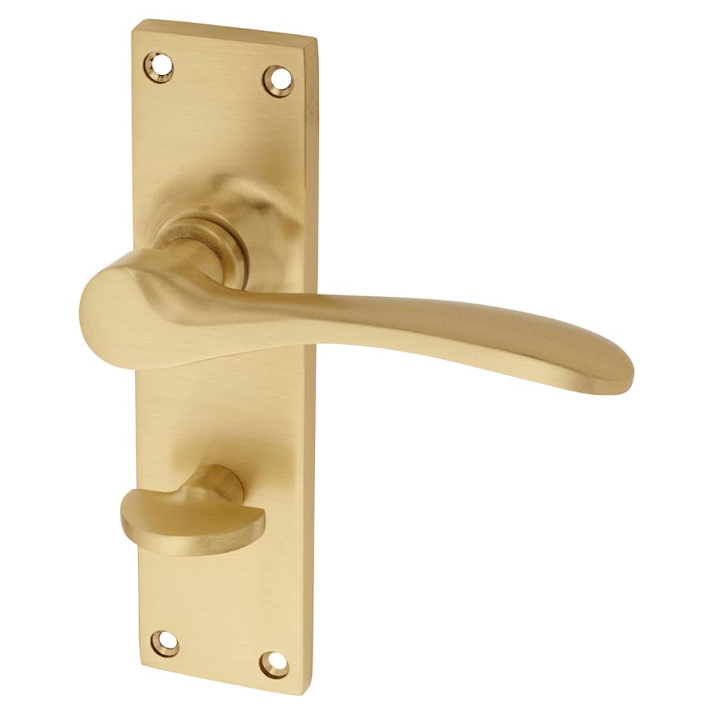 Hampstead Buckingham Bathroom Door Handle - 152 x 41mm - Satin Brass