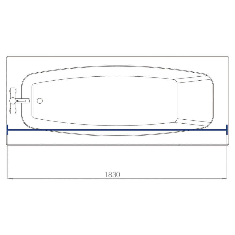 Croydex Shower Rail - Straight - Professional Profile - 800-1830mm Length - White