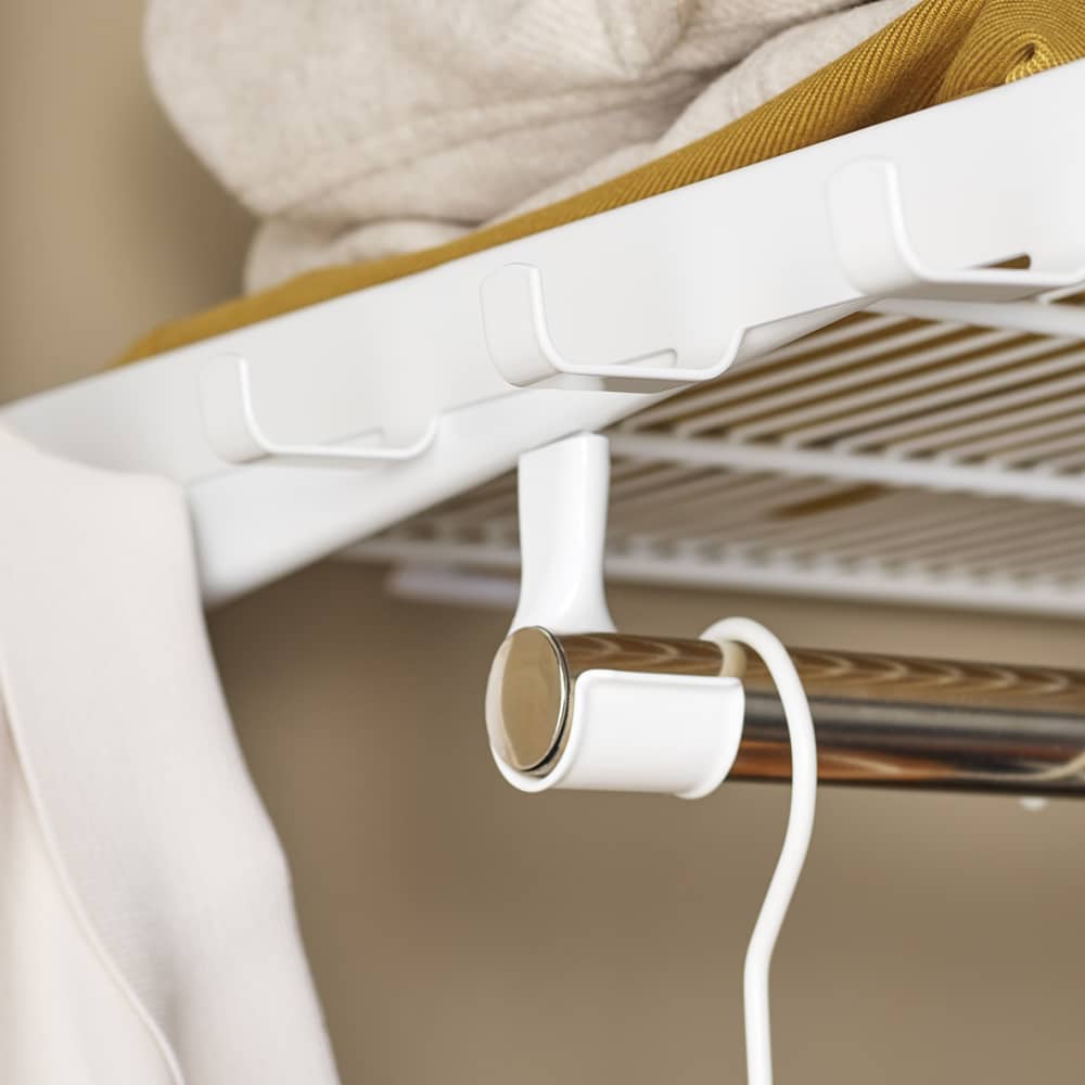 elfa Top Track System - Click In Clothes Hanging Rail Holder Bracket - 40 x 35 x 77mm - White