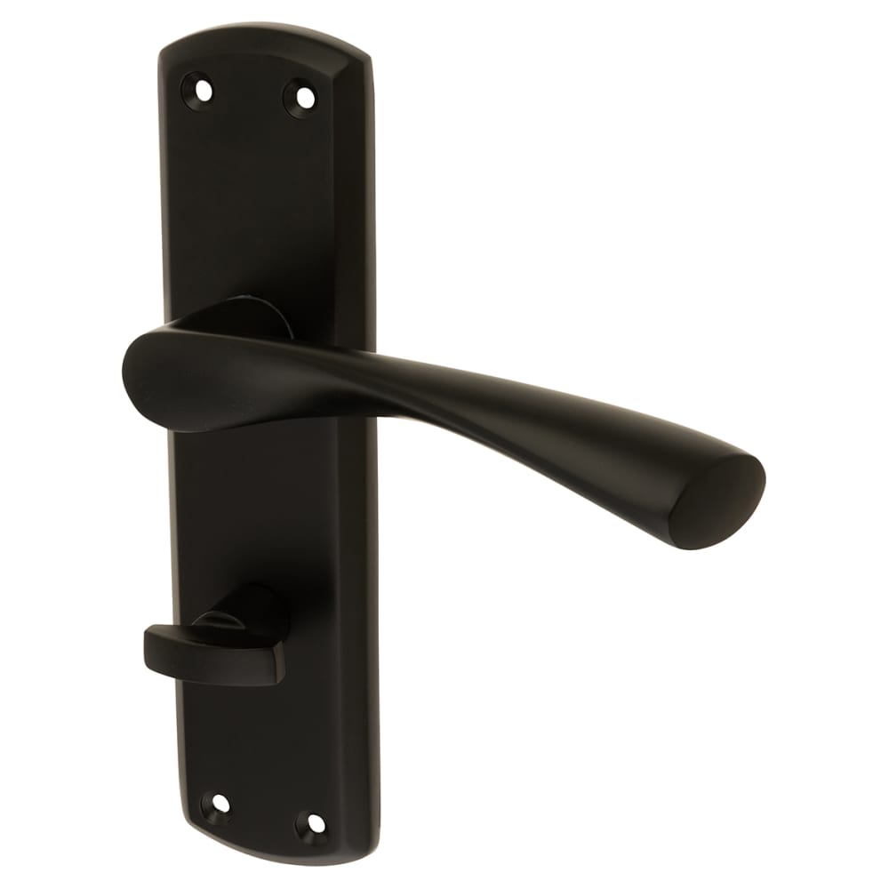 Touchpoint Monza Bathroom Door Handle - 175 x 45mm - Matt Black 