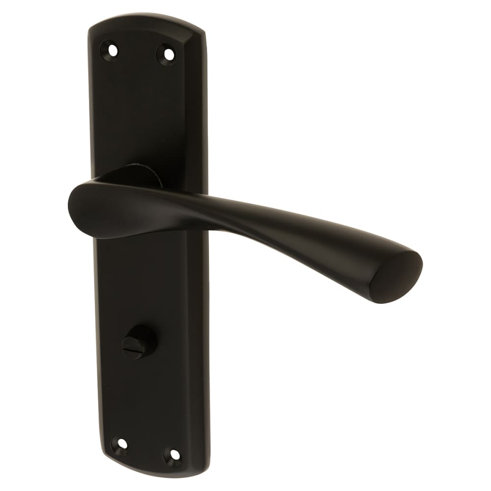 Touchpoint Monza Bathroom Door Handle - 175 x 45mm - Matt Black 