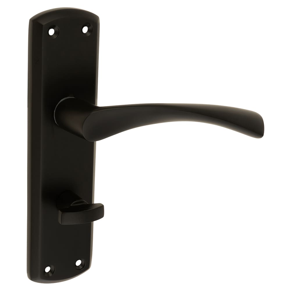Touchpoint Monza Bathroom Door Handle - 175 x 45mm - Matt Black 