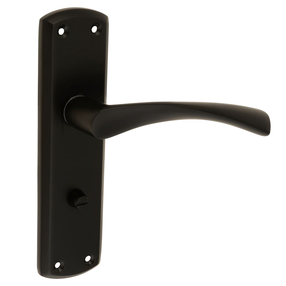 Touchpoint Monza Bathroom Door Handle - 175 x 45mm - Matt Black 
