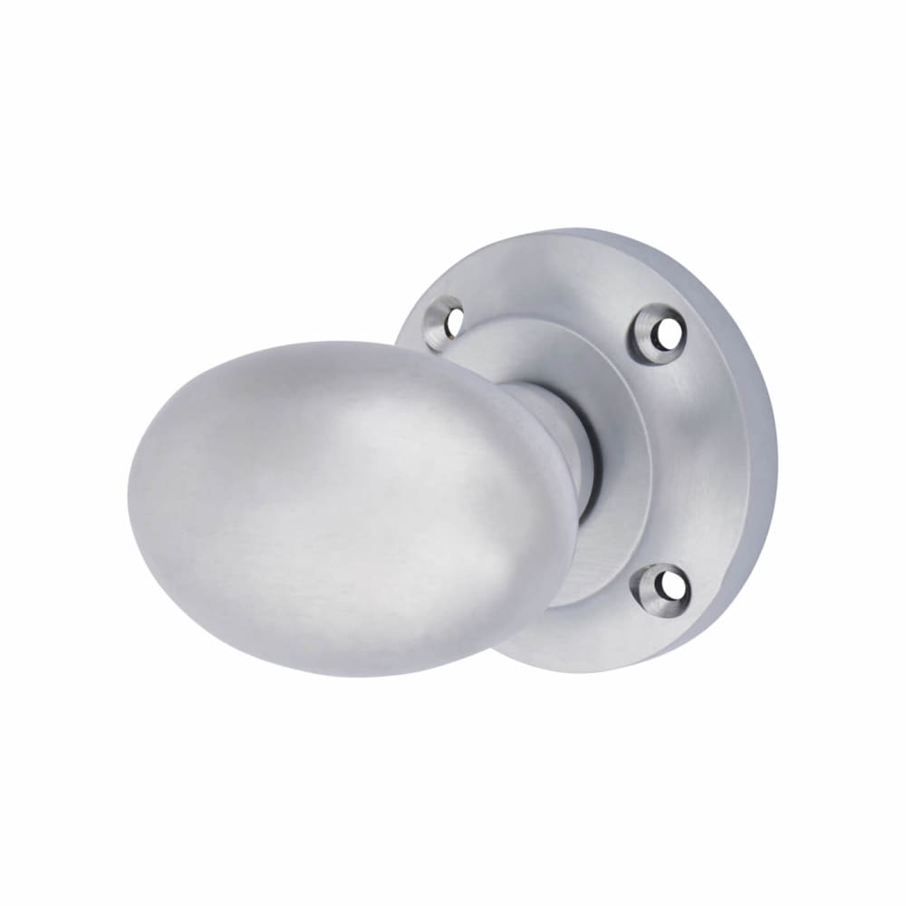 Altro Oval Mortice Door Knob - 57mm Rose Diameter - Satin Chrome