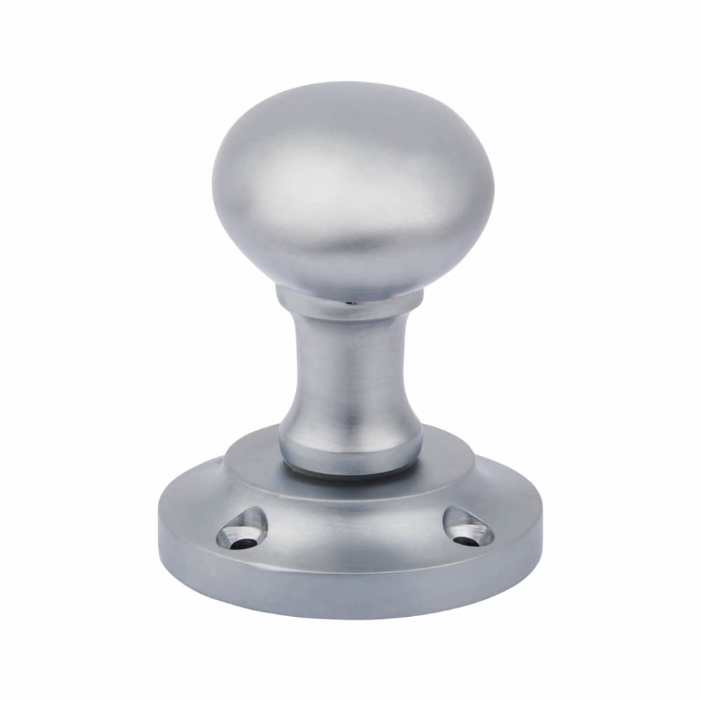 Altro Oval Mortice Door Knob - 57mm Rose Diameter - Satin Chrome