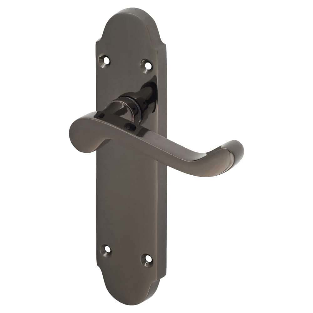 Touchpoint Victorian Summer Latch Door Handle - 168 x 40mm - Black Nickel