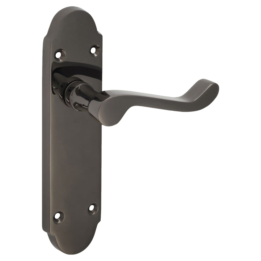 Touchpoint Victorian Summer Latch Door Handle - 168 x 40mm - Black Nickel