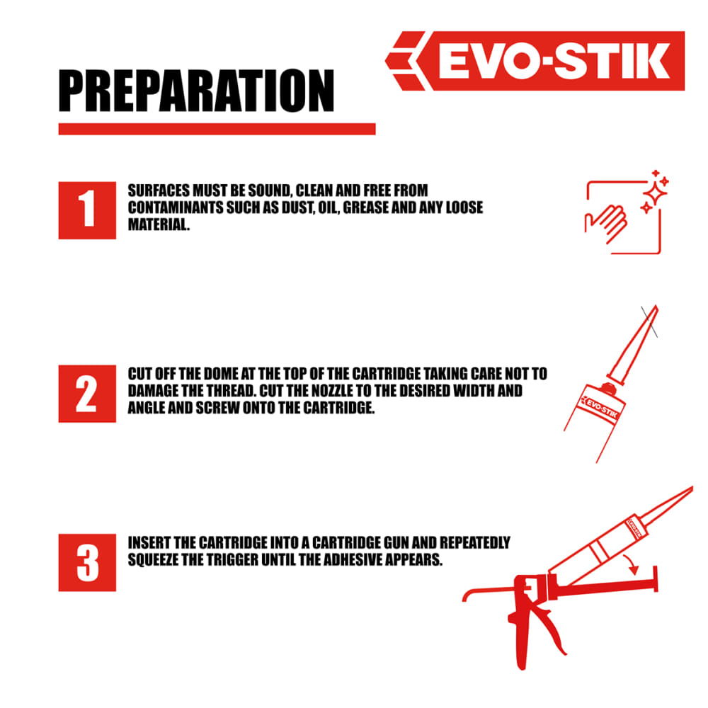 Evo-Stik Sticks Like Sh*t Grab Adhesive - Solvent Free - 290ml - Clear