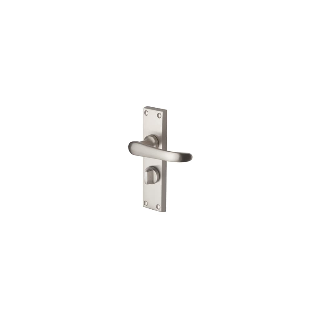 Heritage Brass by M Marcus Windsor Privacy Door Handle - Short Plate - 119 x 40mm - Satin Nickel