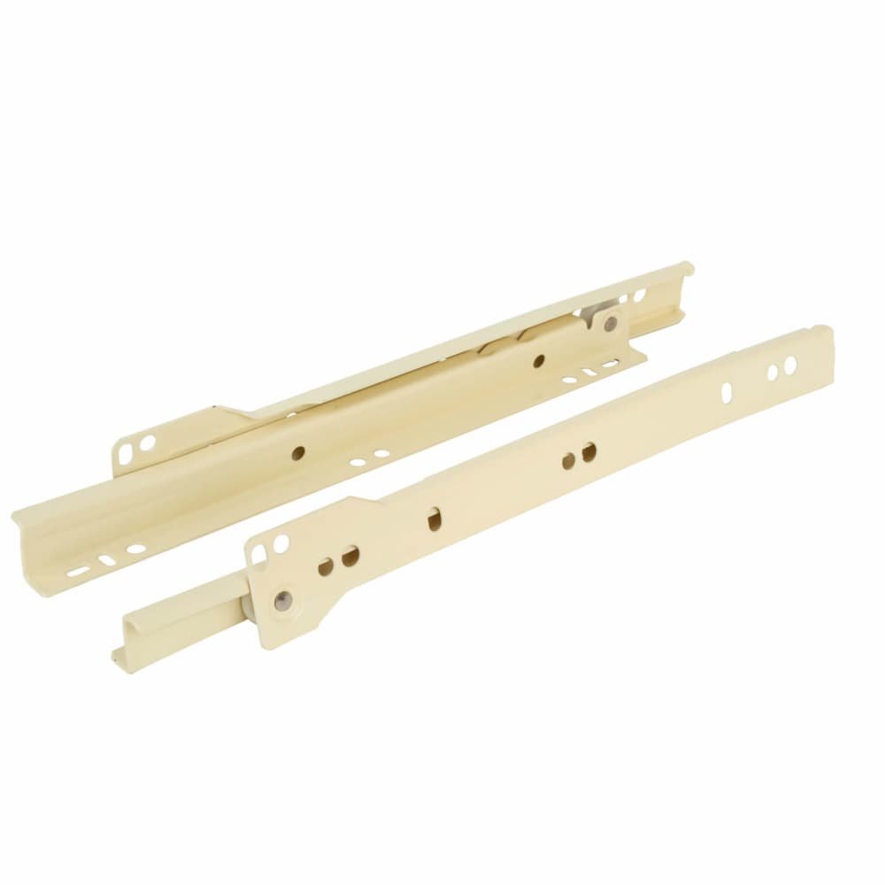 Klug Base Mount Drawer Runner - Single Extension - 300mm Length - 30kg - Cream
