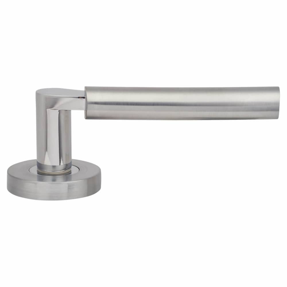 Jigtech Ultro Lever Door Handle on Rose Polished/Satin Chrome