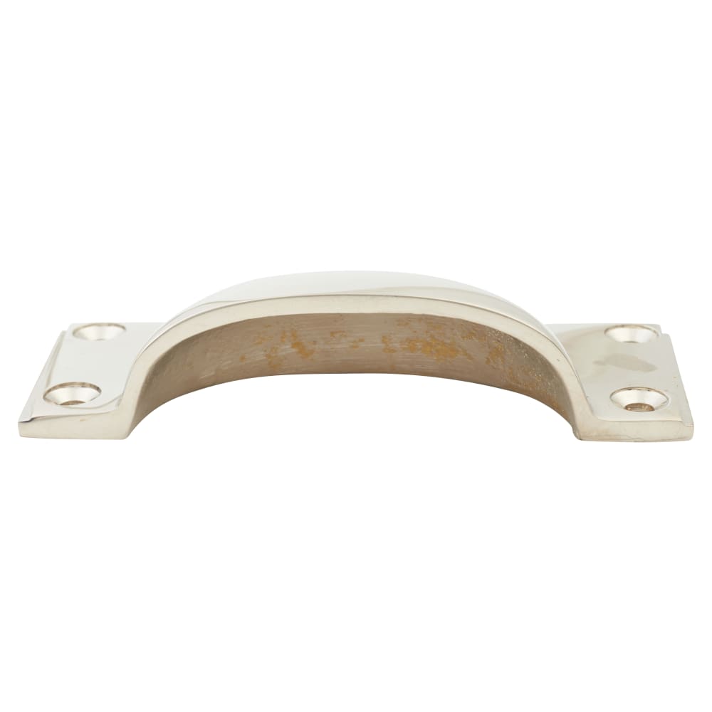 From The Anvil Art Deco Cabinet Cup Handle - 84mm Centres - Polished Nickel