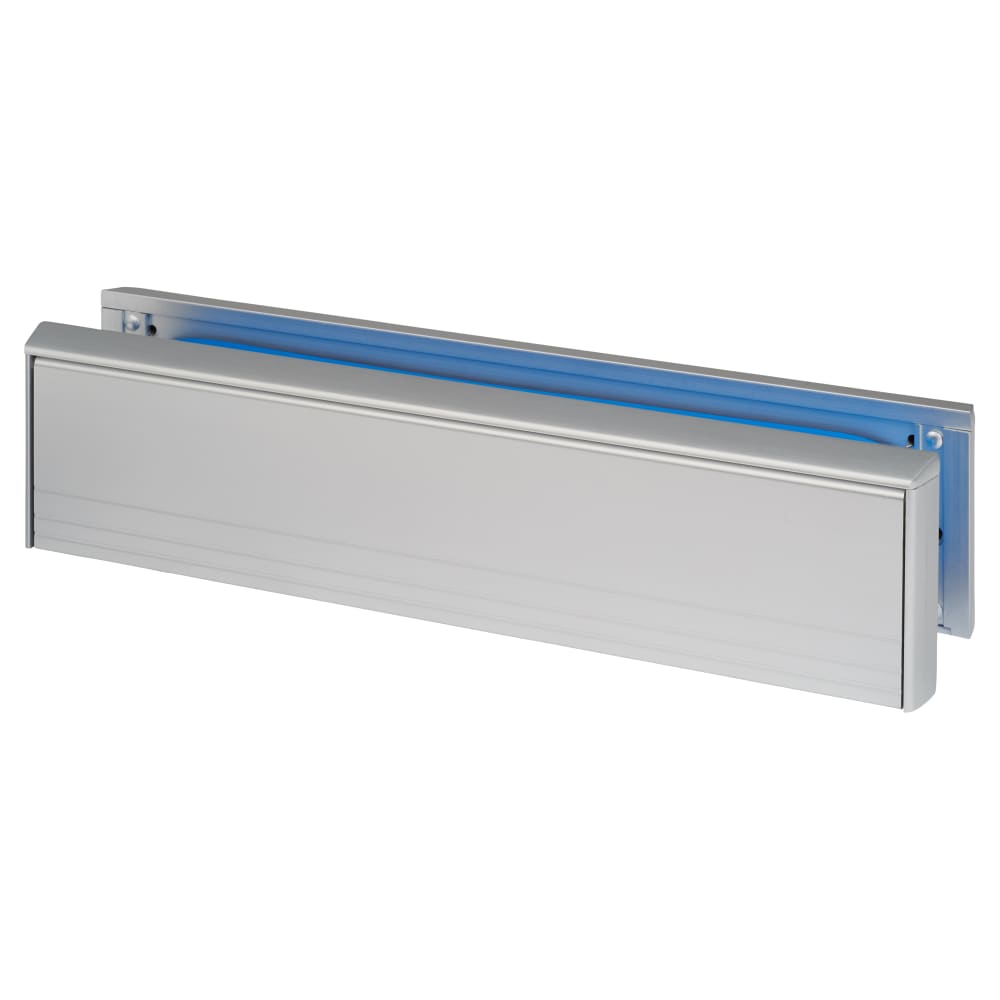 Lorient Firemaster Intumescent Letter Plate - Fire Rated - 304 x 70mm - Silver