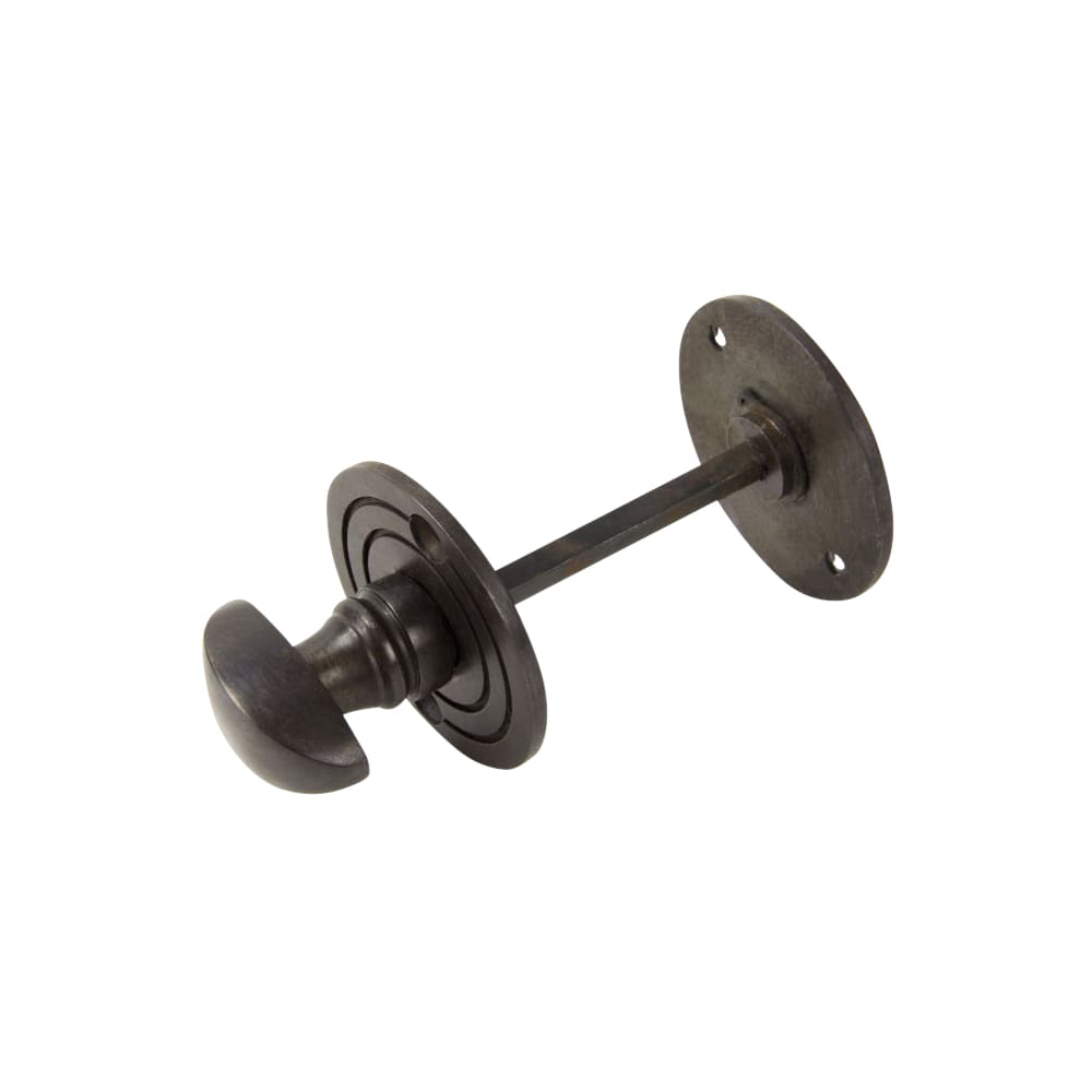 From The Anvil Reeded Bathroom Turn & Release - 50mm Diameter - Aged Bronze