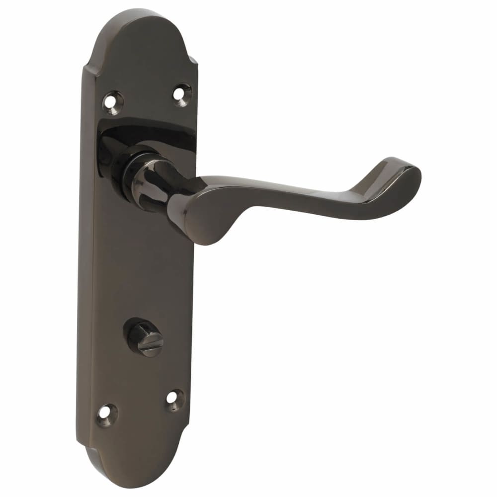 Touchpoint Victorian Summer Door Handle - Bathroom Set - Black Nickel ...