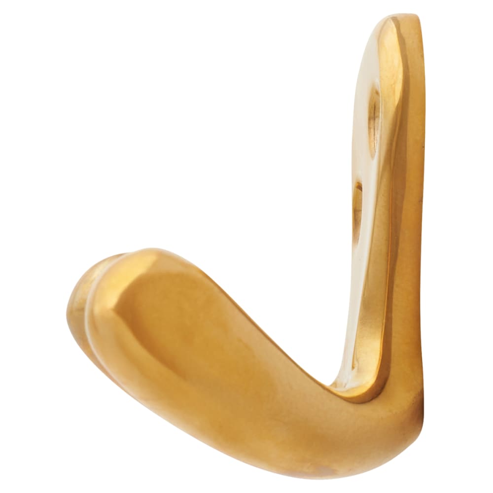Alexander & Wilks Victorian Double Coat Hook - 30 x 24mm - Polished Unlacquered Brass