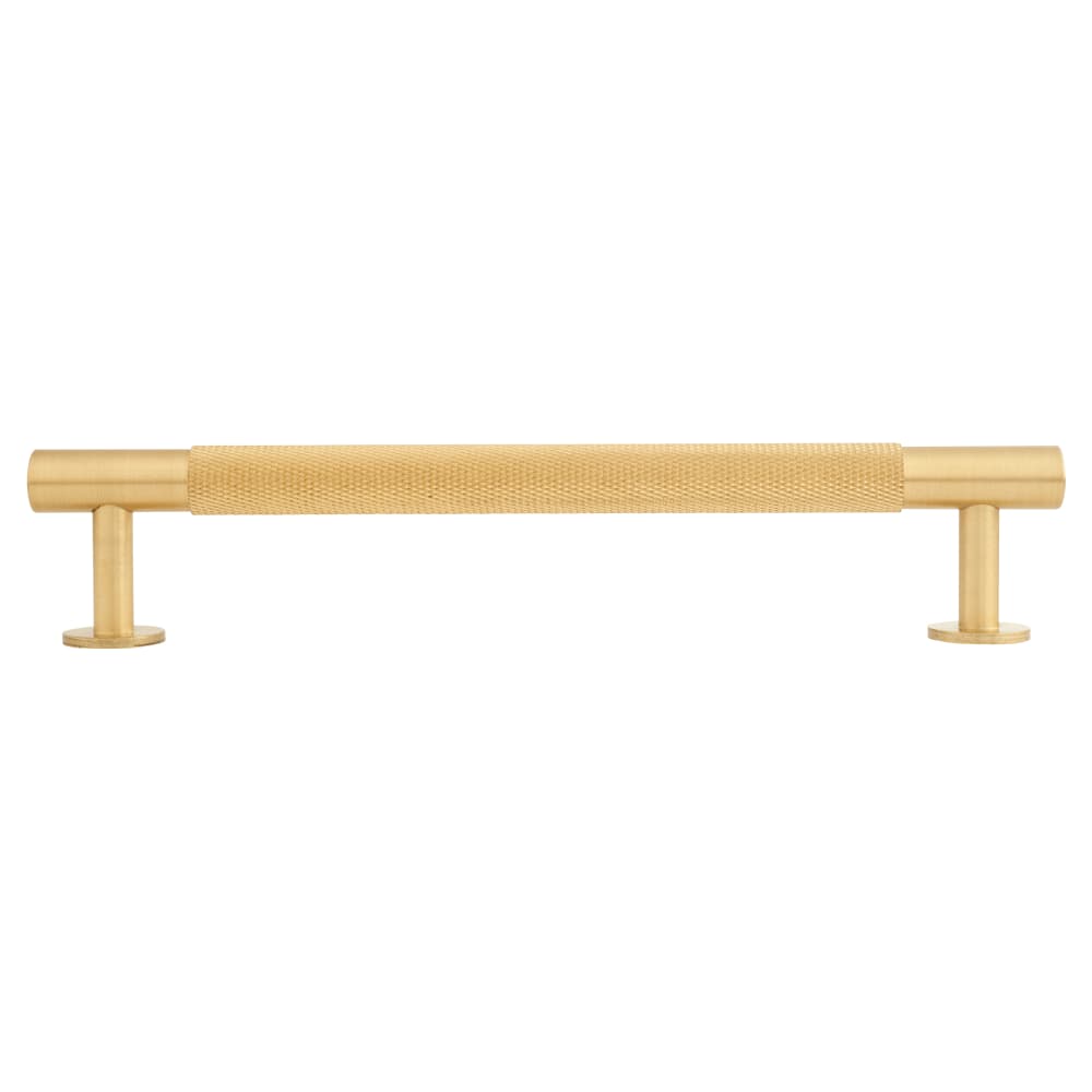 Carlisle Brass 13mm Knurled T-Bar Cabinet Pull Handle - 160mm Centres - Satin Brass