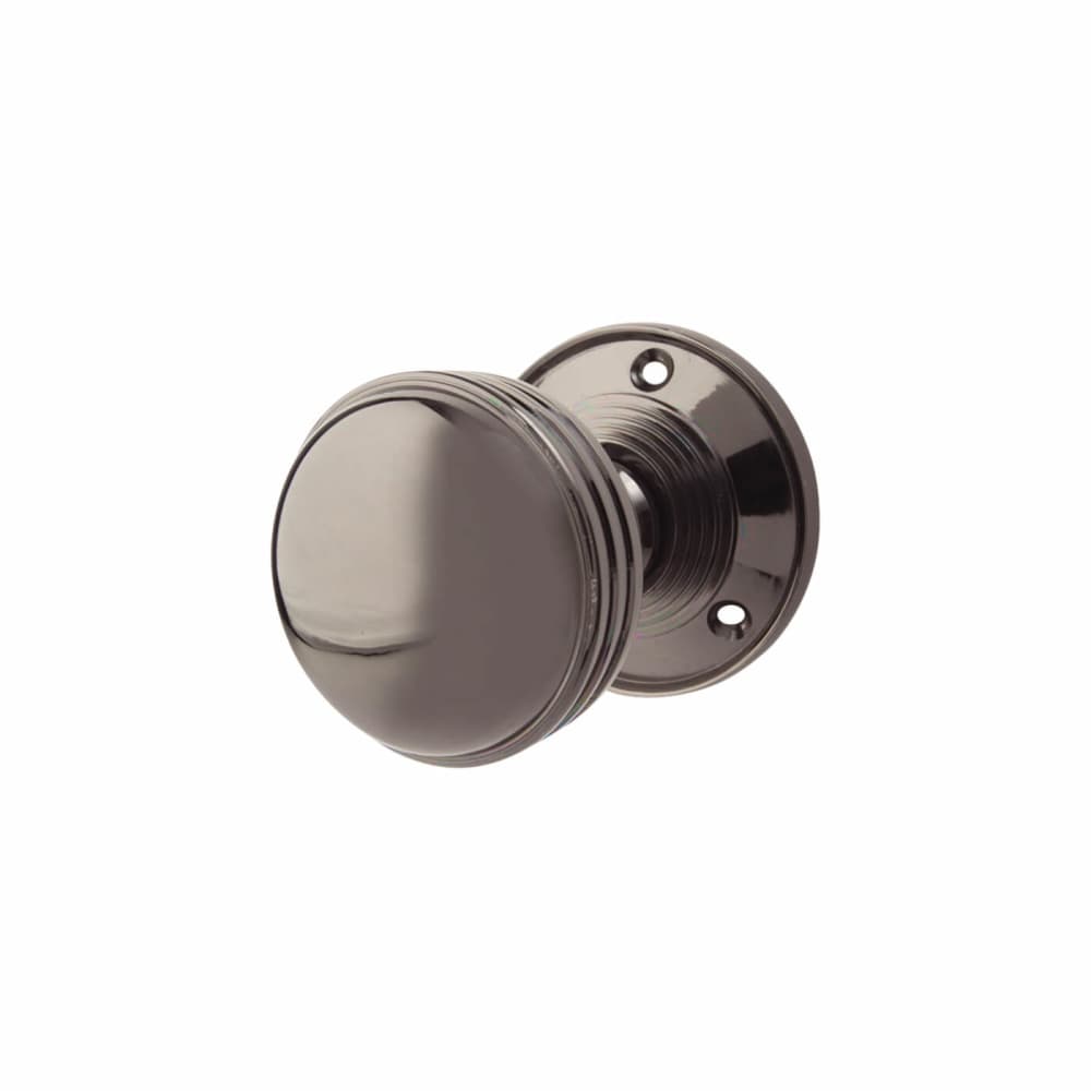 Touchpoint Ringed Mortice Door Knob - Black Nickel