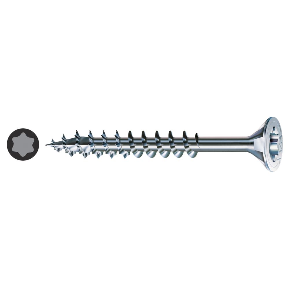 SPAX T-Star Plus Torx Countersunk Wood Screws - 4.0 x 60mm - WIROX Zinc Plated - Pack of 100