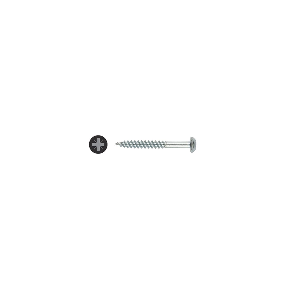 TIMCO Twin Threaded Pozi Round Head Wood Screws - 8 x 2" - Zinc Plated - Pack of 200
