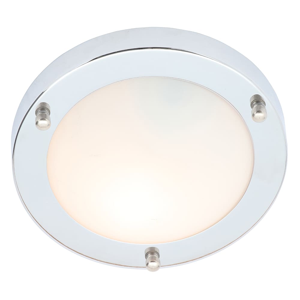 Forum Spa Delphi 28W 1 x E14 Small Flush Bathroom Ceiling Light - IP44 - Chrome