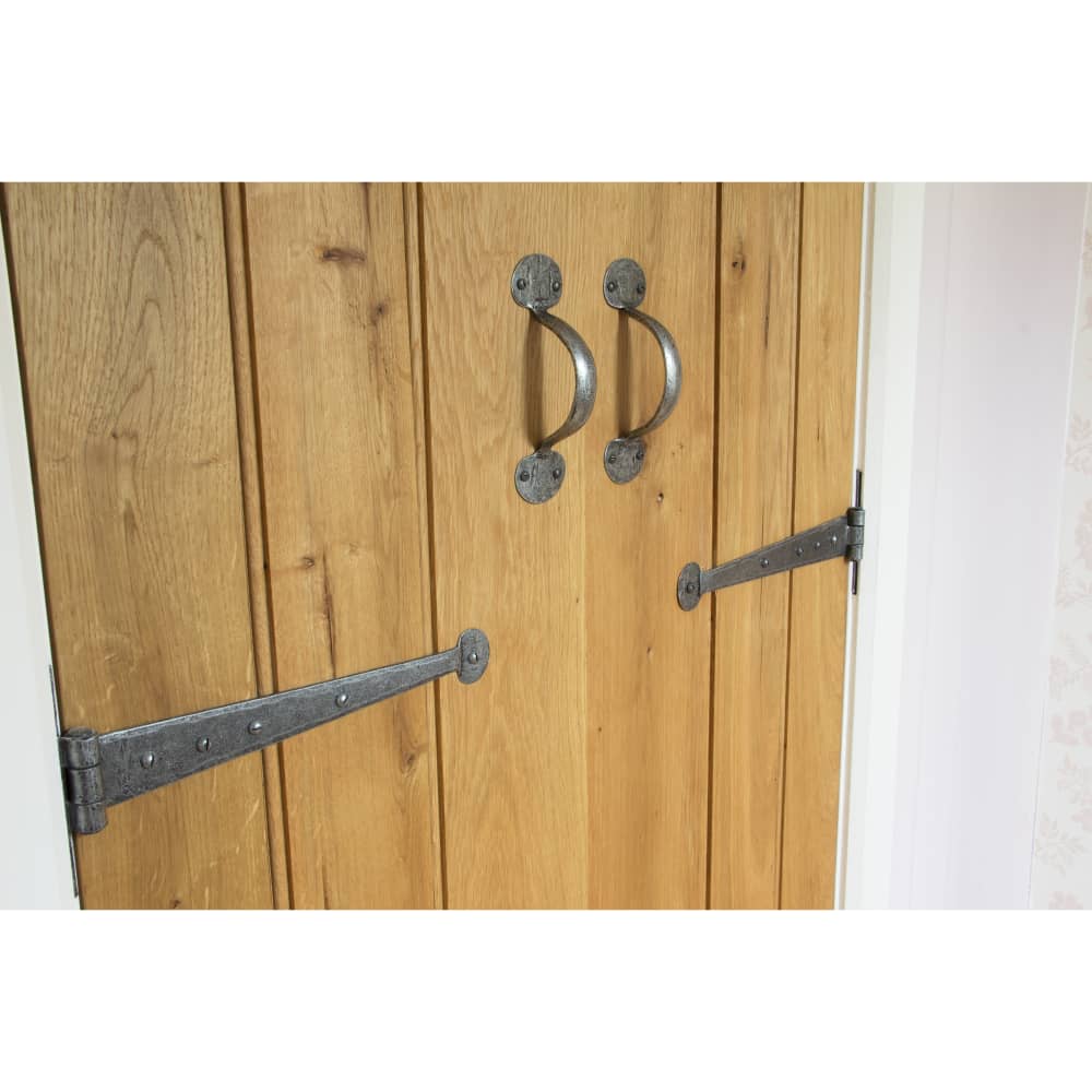 Olde Forge Bean D-Bar Door Pull Handle - Screw Fix - 125mm Centres - Pewter