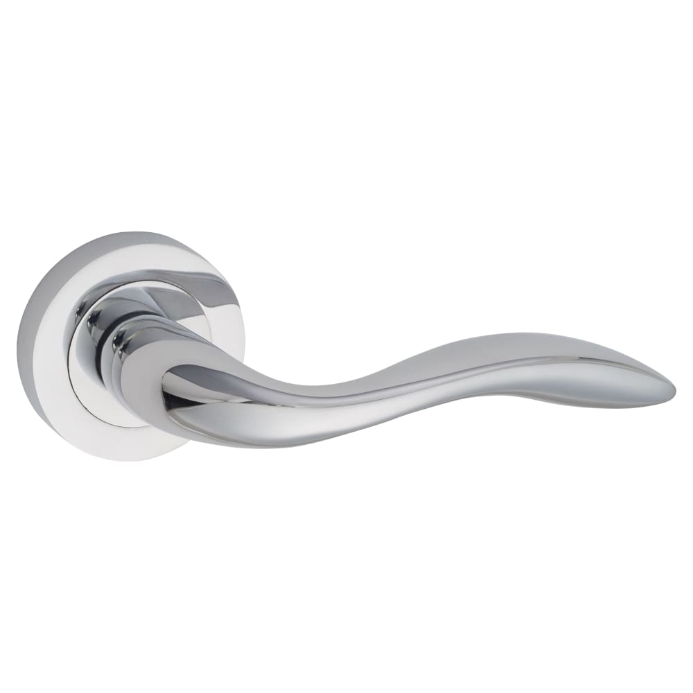 Altro Sussex Door Handle on Rose - Polished Chrome