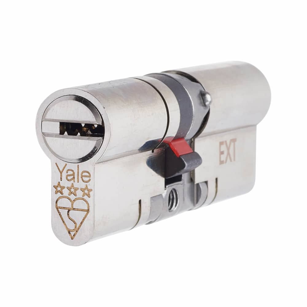 Yale 3 Star Anti-Snap Platinum 85mm Euro Dbl Cylinder - 45 + 40mm - Brushed Nickel - Keyed to Differ