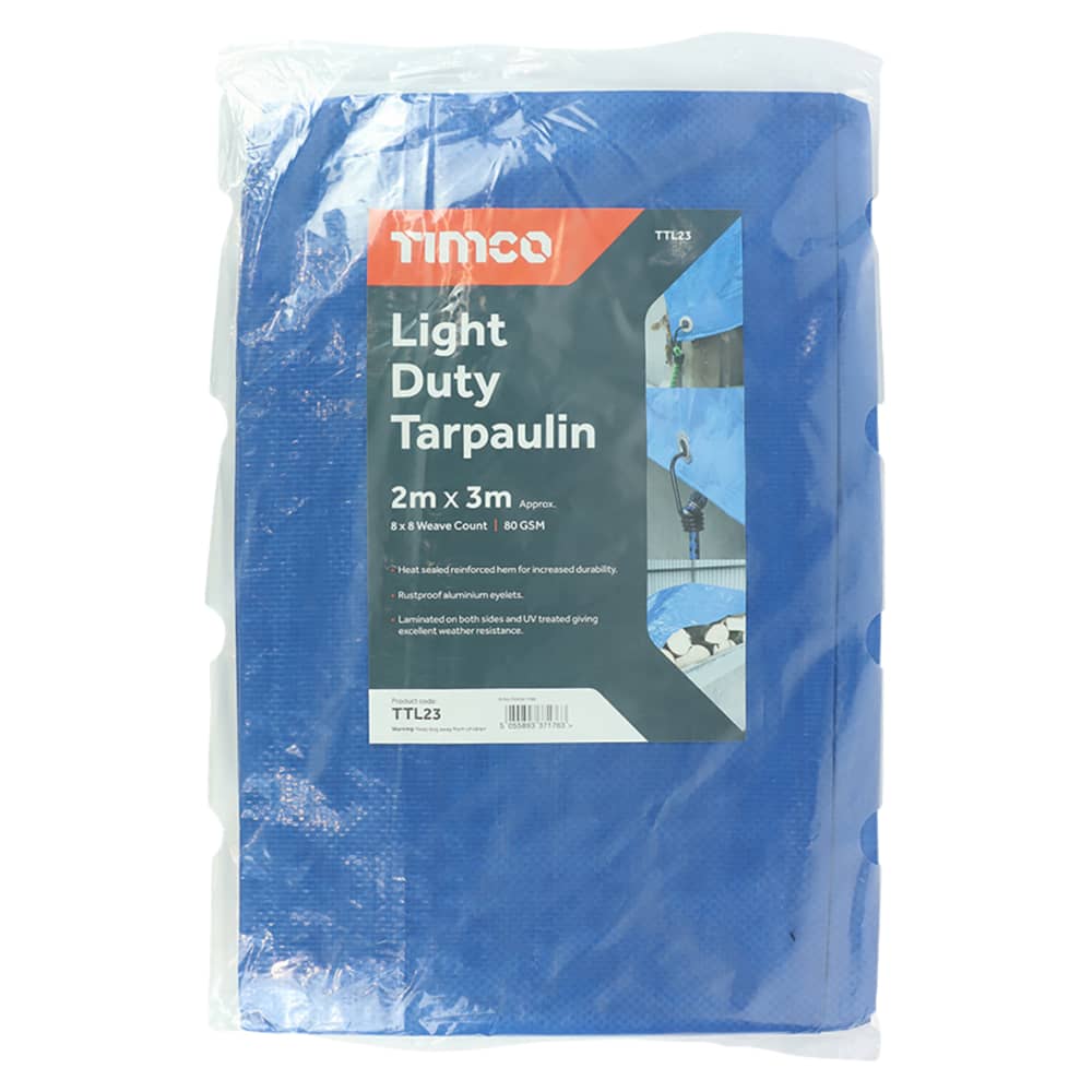 TIMCO Light Duty Tarpaulin - 3m x 2m - Blue