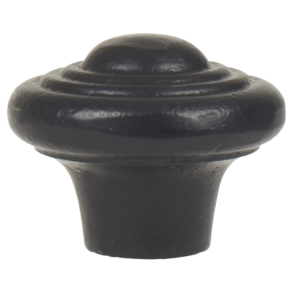 Olde Forge Ring Round Cabinet Knob - 38mm Diameter - Black Iron