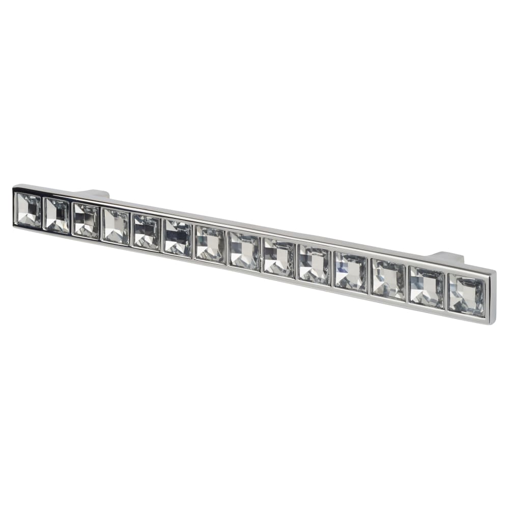 Altro Cut Square Glass T-Bar Cabinet Pull Handle - 96mm Centres - Polished Chrome