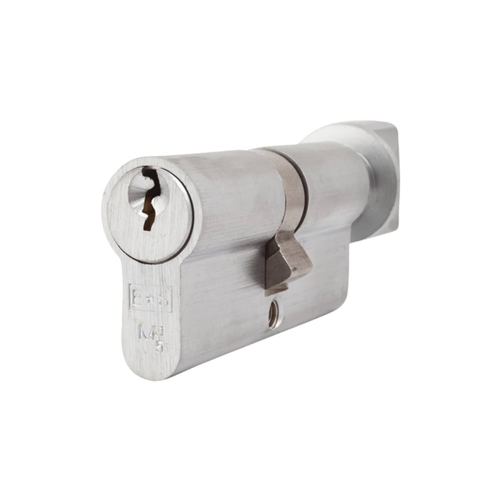 Eurospec 5 Pin 70mm Euro Thumbturn Cylinder - 35mm Turn + 35mm - Satin Chrome - Keyed Alike