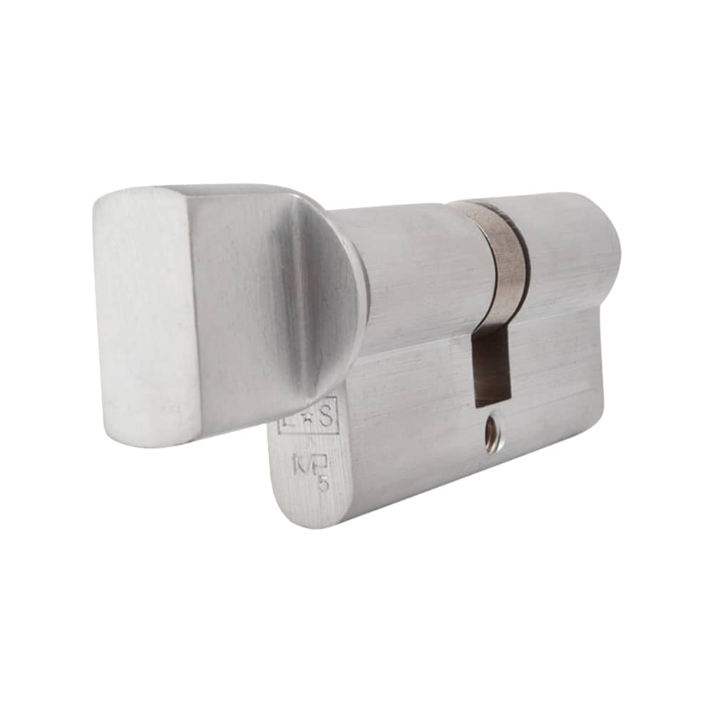 Eurospec 5 Pin 70mm Euro Thumbturn Cylinder - 35mm Turn + 35mm - Satin Chrome - Keyed Alike