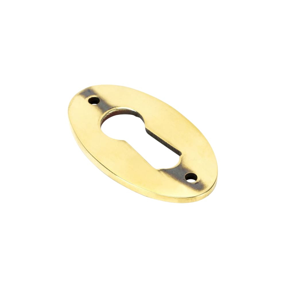 From The Anvil Oval Escutcheon - 51 x 31mm - Keyhole - Aged Brass