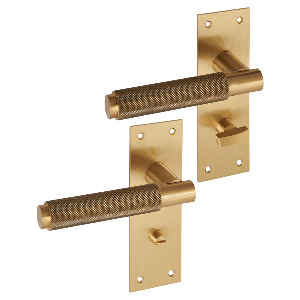 Carlisle Brass Serozzetta Varese Knurled Bathroom Door Handle Satin