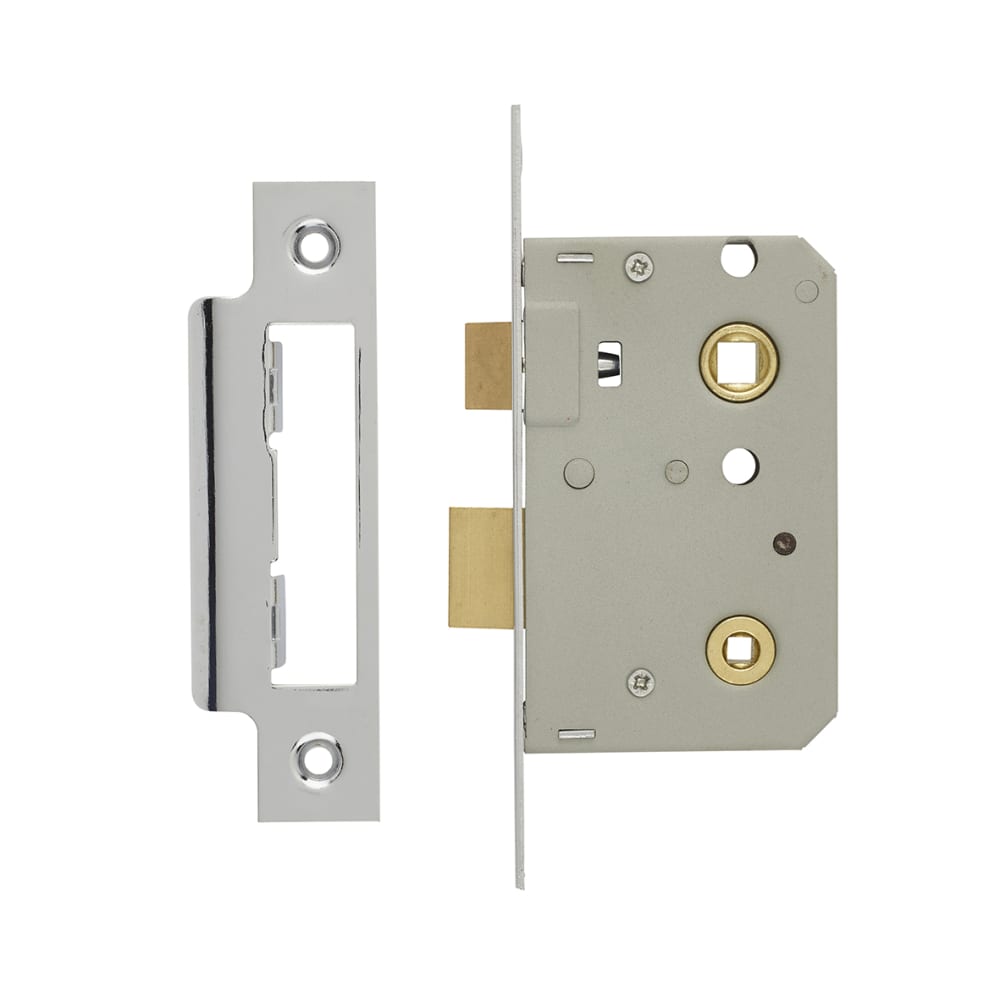 ERA Bathroom Lock - 64mm Case - 44mm Backset - Polished Chrome