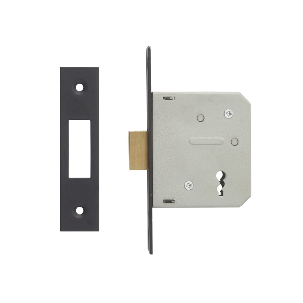 ERA 3 Lever Deadlock - 64mm Case - 44mm Backset - Matt Black