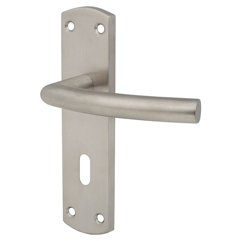 Altro Arched Lock Door Handle - Keyhole - 172 x 44mm - Satin Stainless Steel