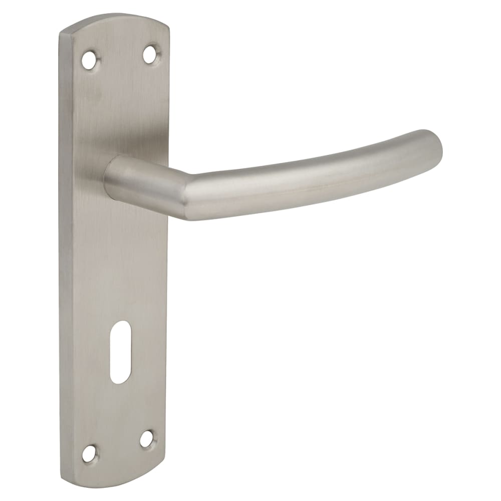 Altro Arched Lock Door Handle - Keyhole - 172 x 44mm - Satin Stainless Steel