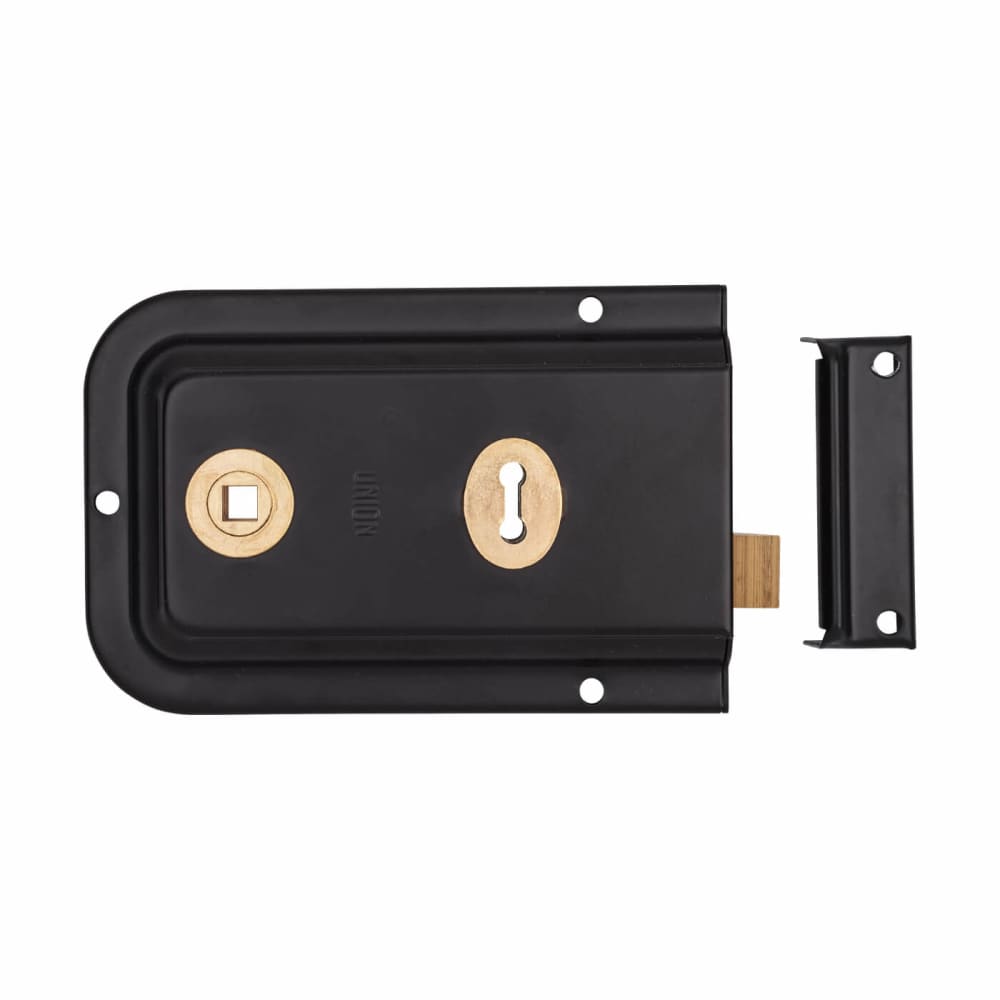 Olde Forge Rim Lock and Cover - 158 x 115mm - Pewter