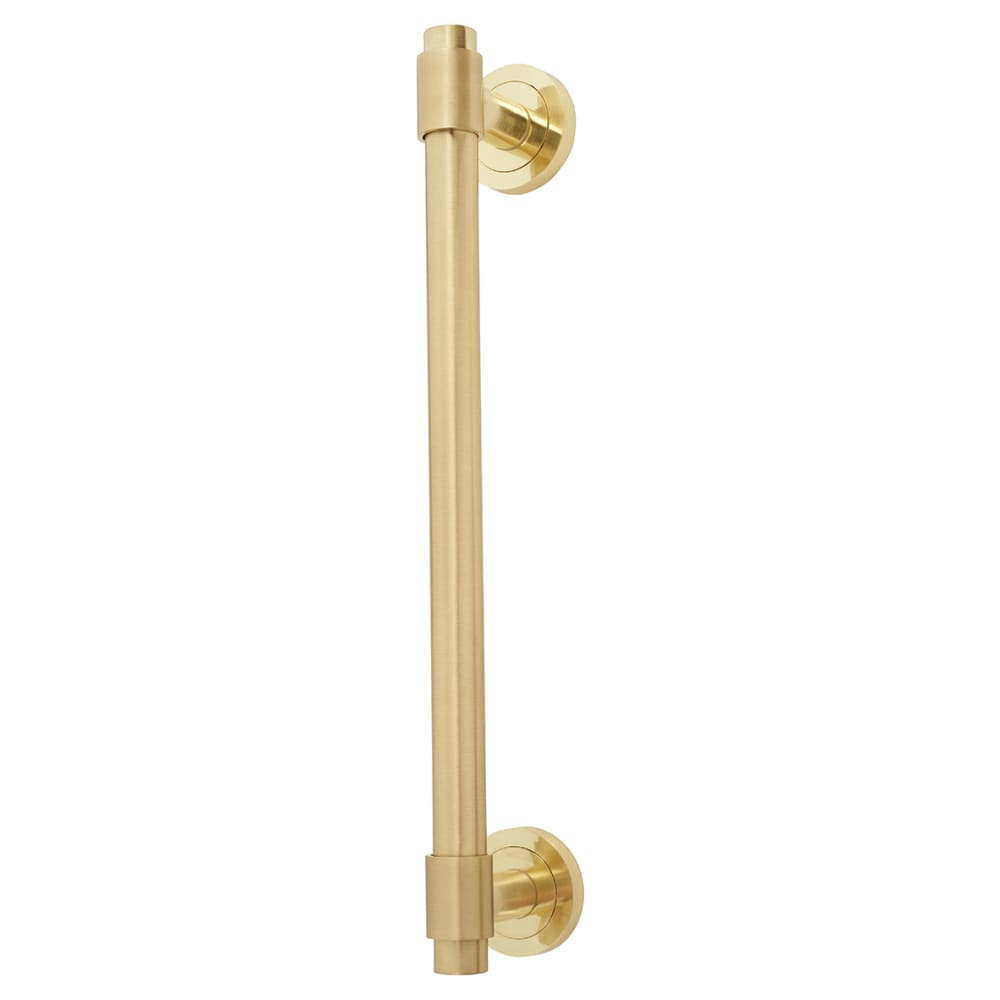 Altro T-Bar Door Pull Handle on Rose - Screw Fix - 300mm Centres - Satin Brass