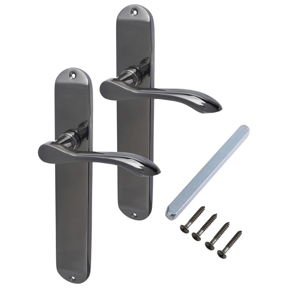 Hampstead Altea Latch Door Handle - 240 x 41mm - Black Nickel