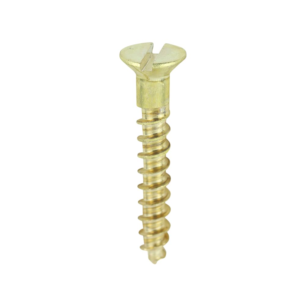 TIMCO Slotted Countersunk Wood Screws - 6 x 3/4" - Solid Brass - Pack of 200