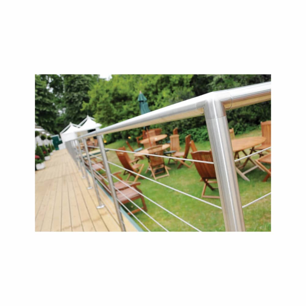 SWR Balustrade Base Plate & Floor Post - 1100mm Length - 304 Brushed Satin Stainless Steel