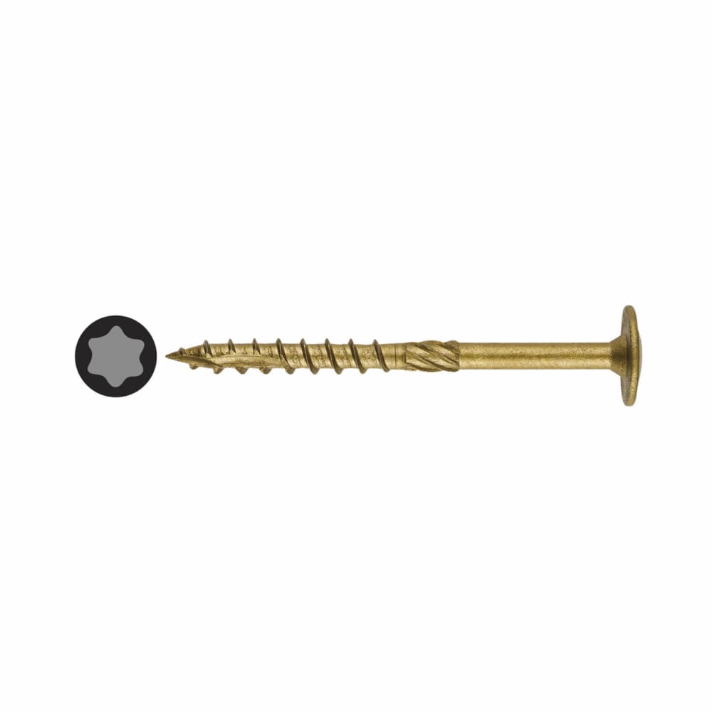 Reisser Timber Connector Torx Wafer Head Wood Screws - 8.0 x 100mm - Nano Bronze - Pack of 25